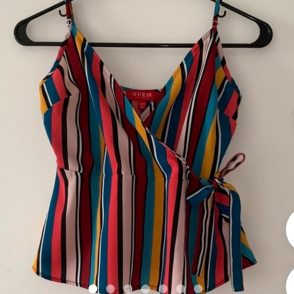 Guess Striped Red Cami Tank M